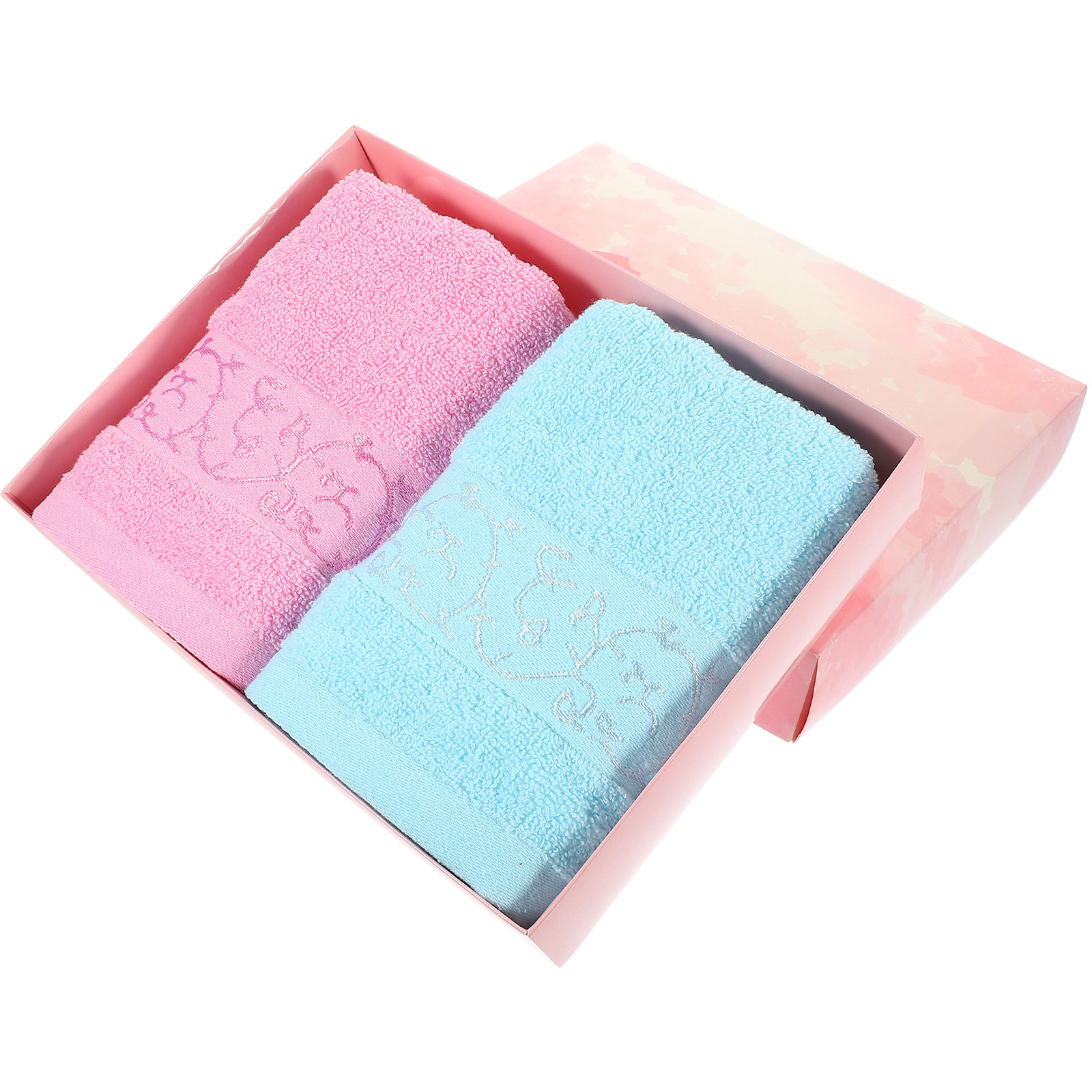 Home Textiles Pakistan - 1Set Cotton Towels Gift Box Absorbent