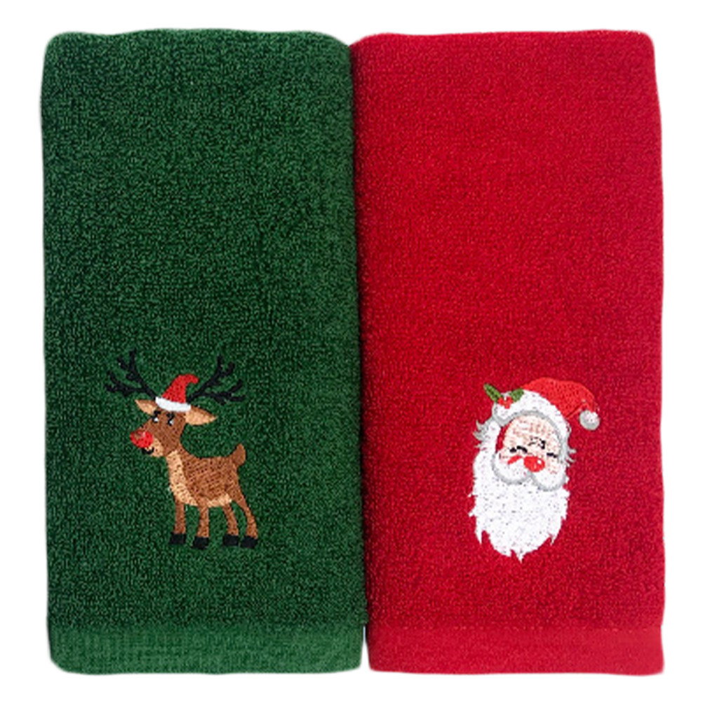 Home Textiles Pakistan - 2Pcs Christmas Cotton Towel Xmas Gift