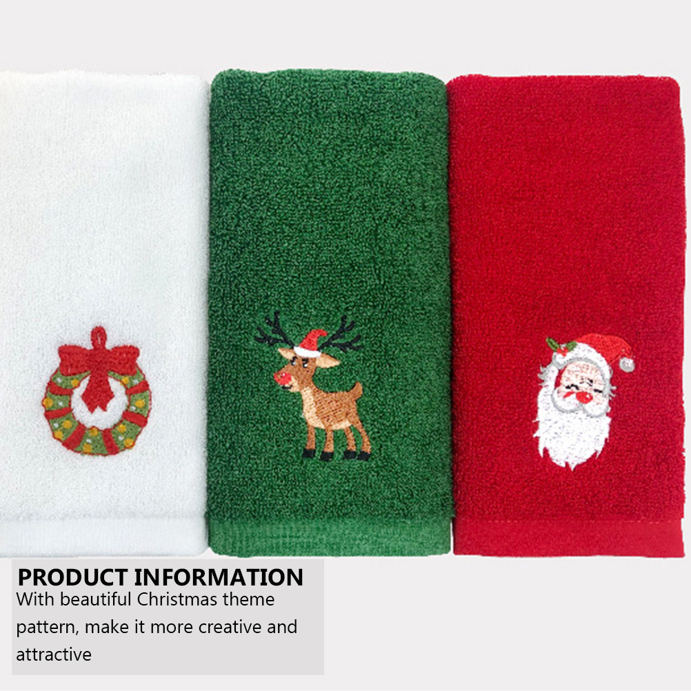 Home Textiles Pakistan - 2pcs Embroidery Towel Set Christmas Cotton