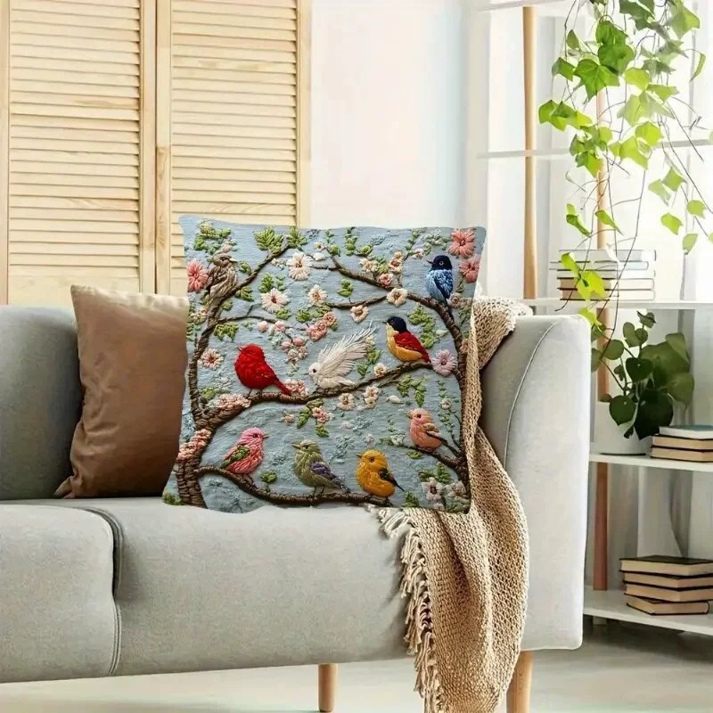 VIKAMA Chinese Floral and Bird - Pillow Cover 20X20 avis et prix