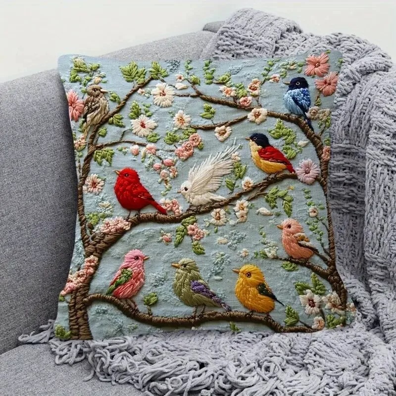 VIKAMA Chinese Floral and Bird - Pillow Cover 20X20 avis et prix