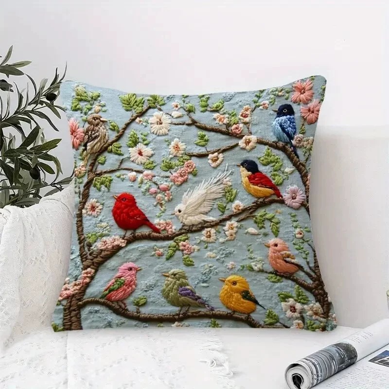 VIKAMA Chinese Floral and Bird - Pillow Cover 20X20 avis et prix