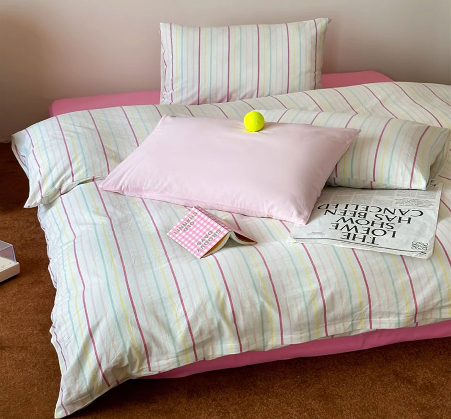 Fashion stripe colorful pink b - Home Textiles Trends avis et prix