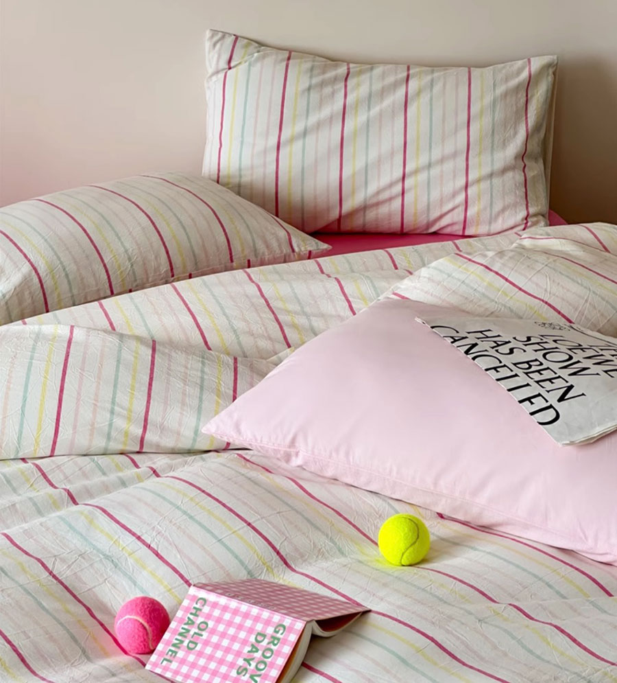 Fashion stripe colorful pink b - Home Textiles Trends avis et prix