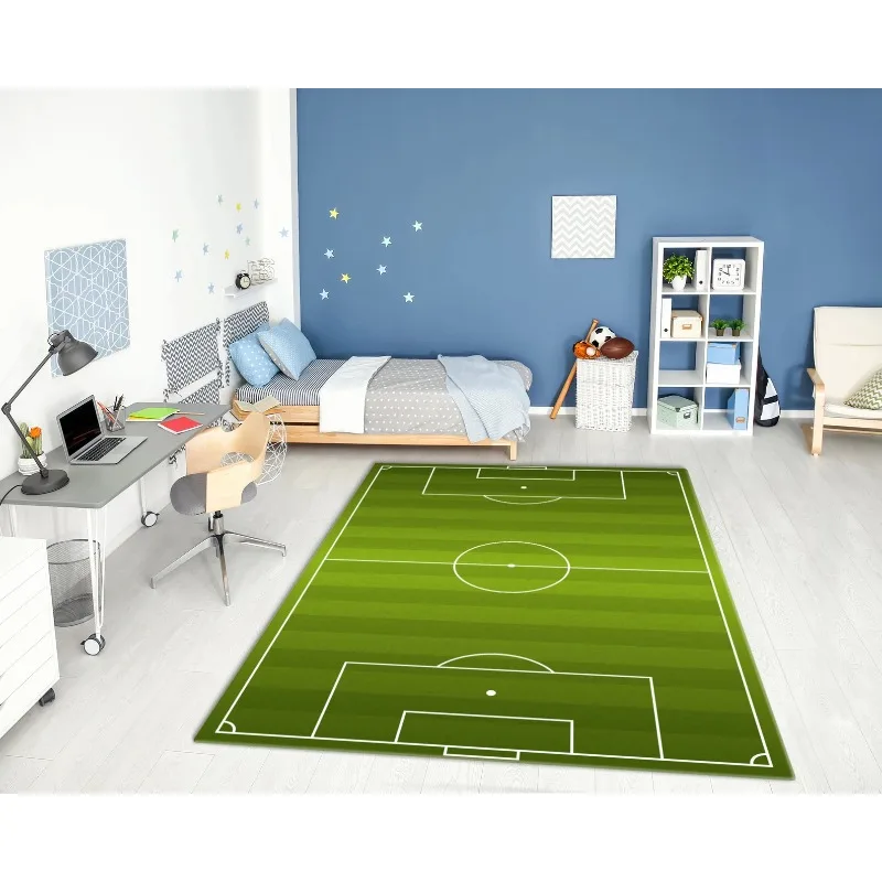 Football Soccer Field Area Rug - Home Textiles City avis et prix