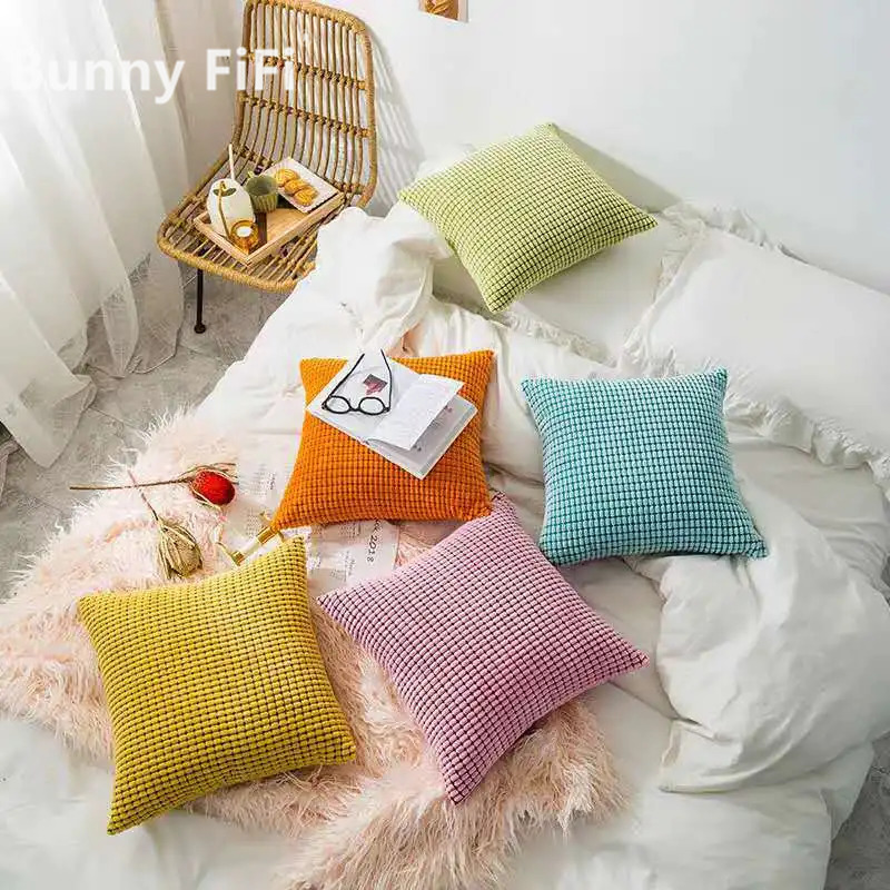 Soft Corduroy Corn Grain Home  - Pillow Cover 20X20 avis et prix