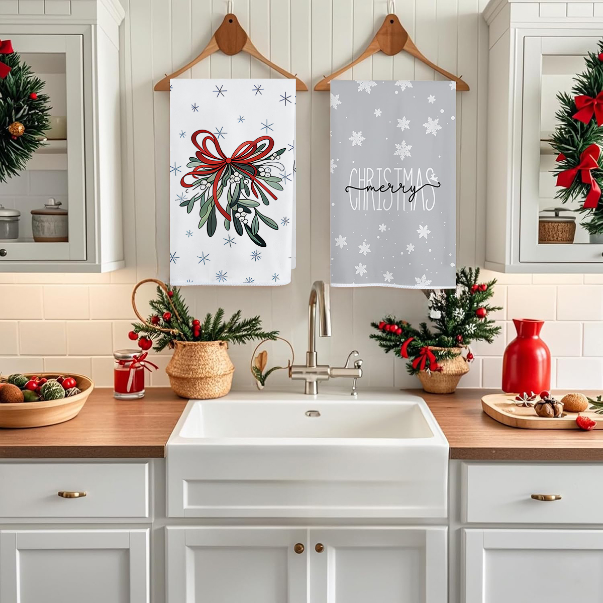 2/4/pcs Christmas Kitchen Towe - Home Textiles Face Towel avis et prix