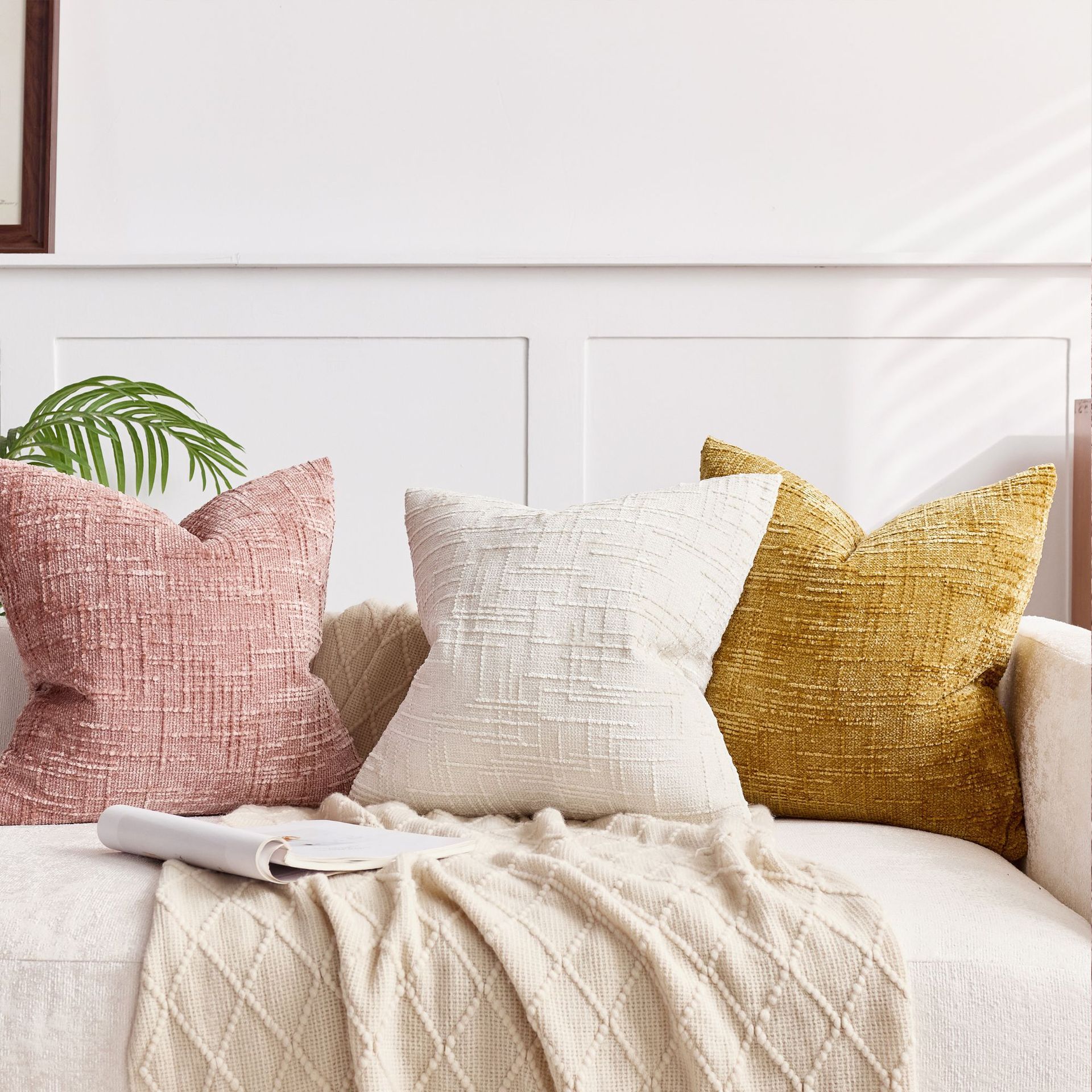 Bamboo Textured Solid Color Cu - Pillow Cover 20X20 avis et prix