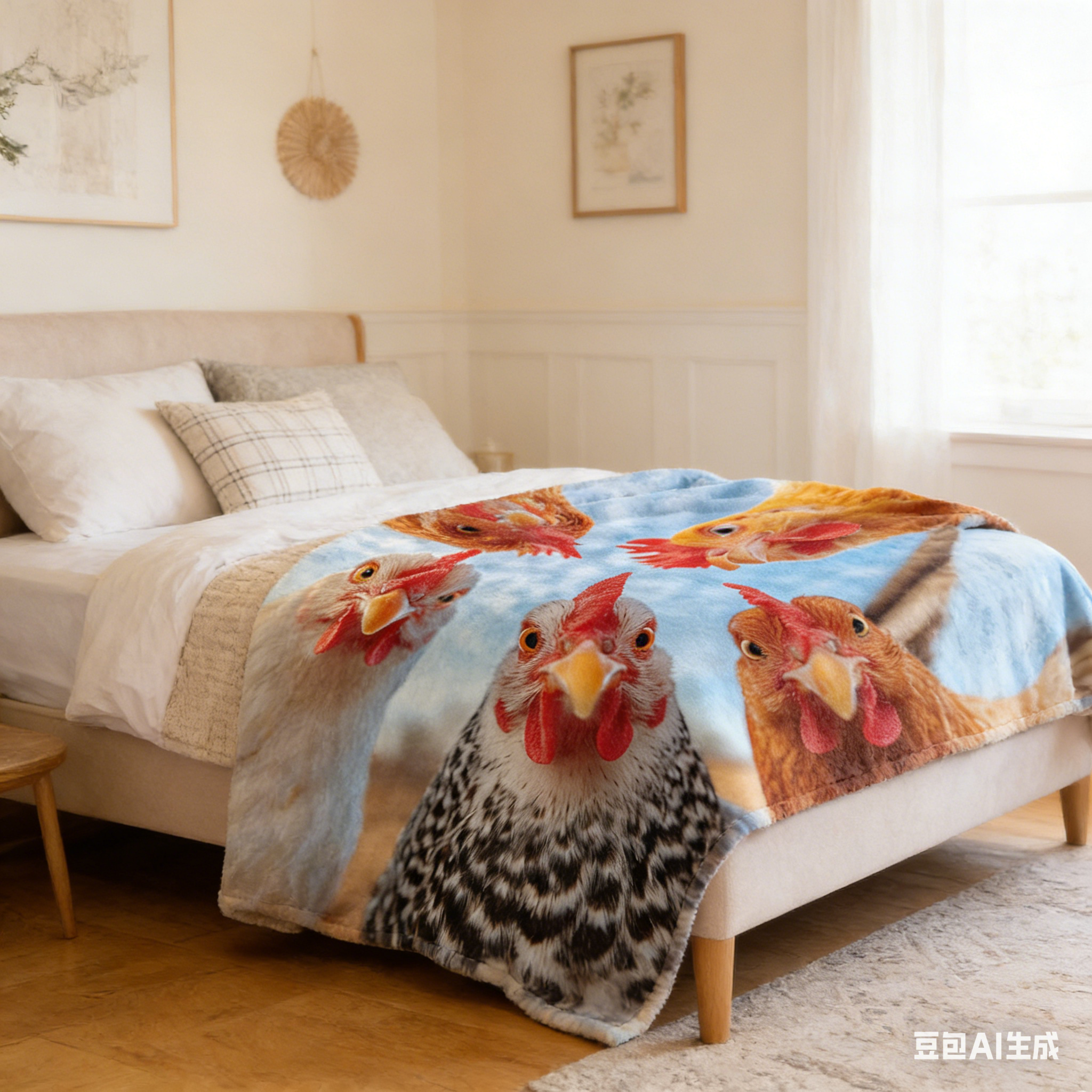 Funny 3D Chicken Face Flannel  - Home Textiles Face Towel avis et prix