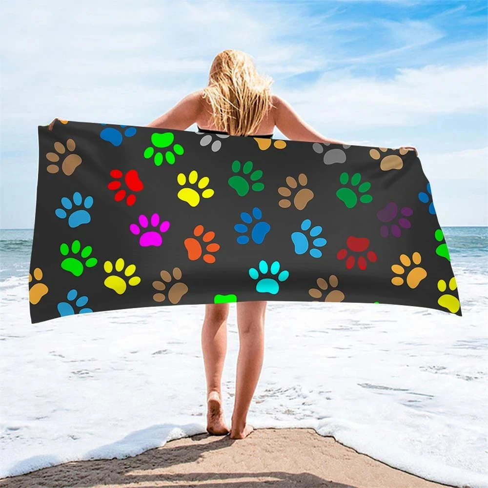 Cat Dog Paw Pattern Print Beac - Home Textiles Face Towel avis et prix