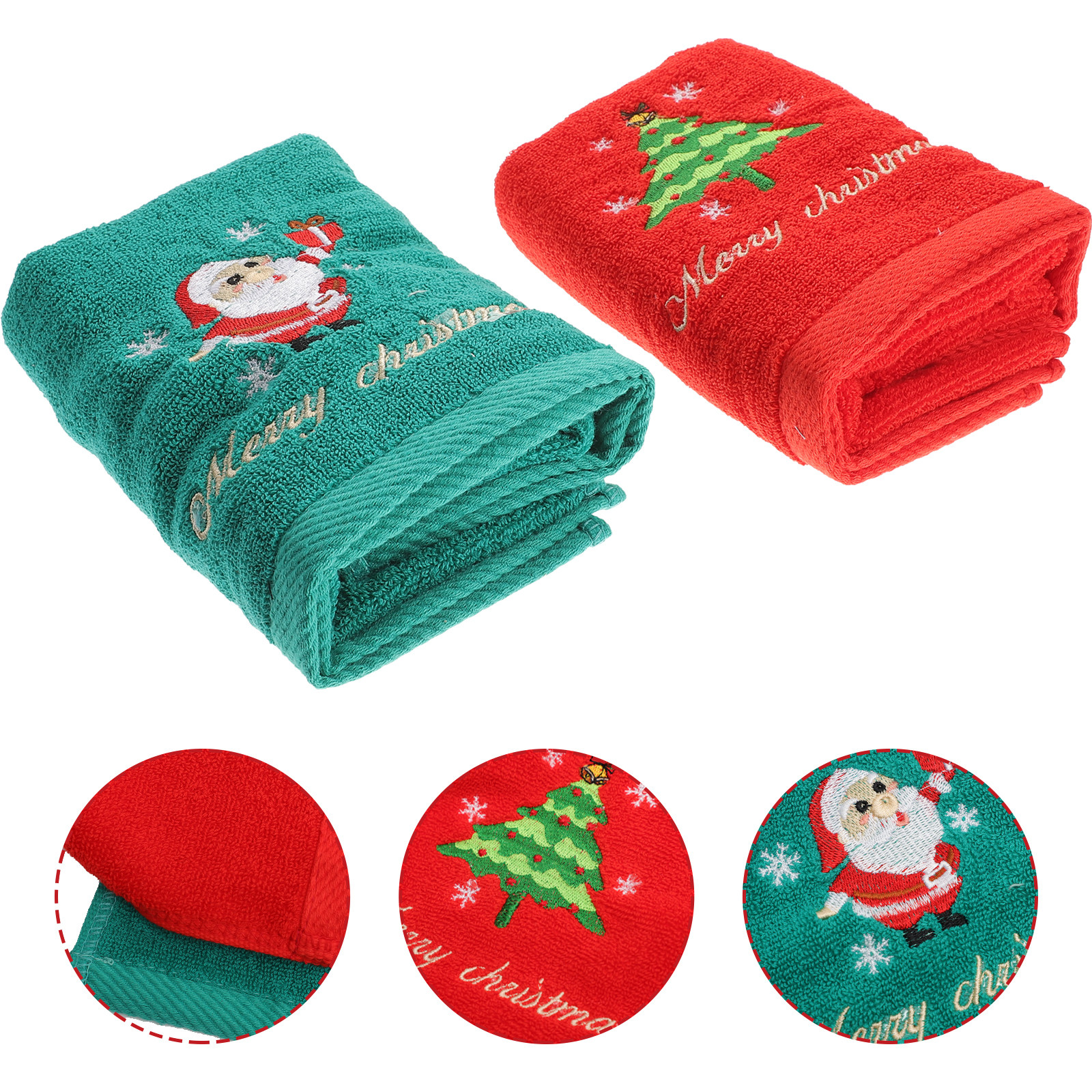 2Pcs Christmas Cotton Towels E - Home Textiles Pakistan avis et prix