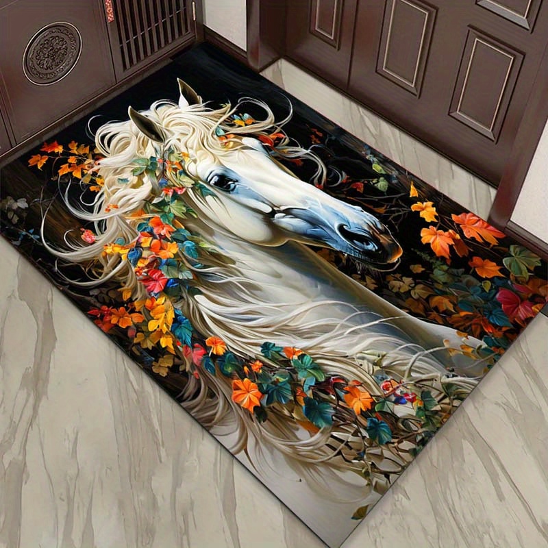 Elegant Horse Floral Rug for L - Home Textiles Trends avis et prix