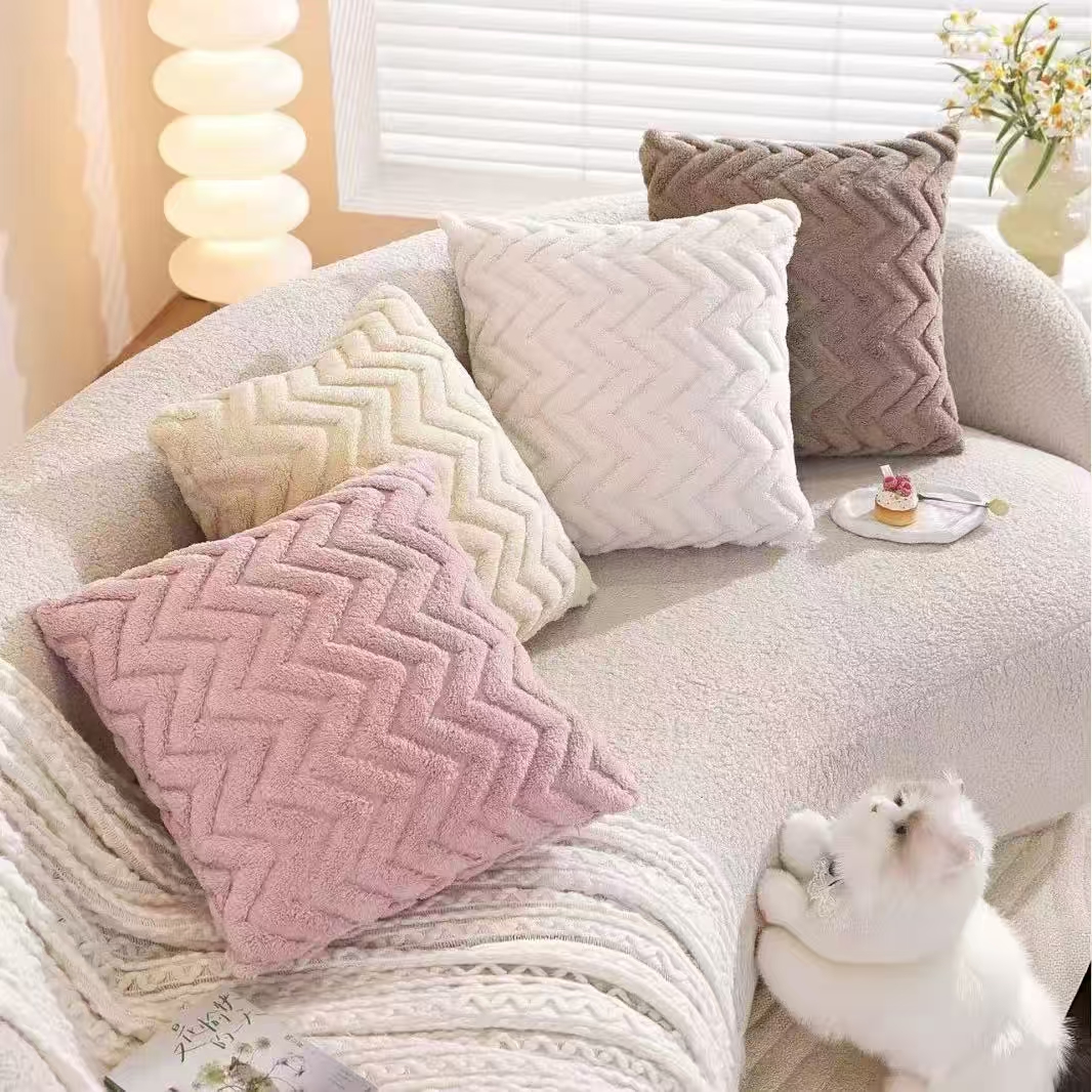 2pcs artificial plush wave pat - Pillow Cover 20X20 avis et prix