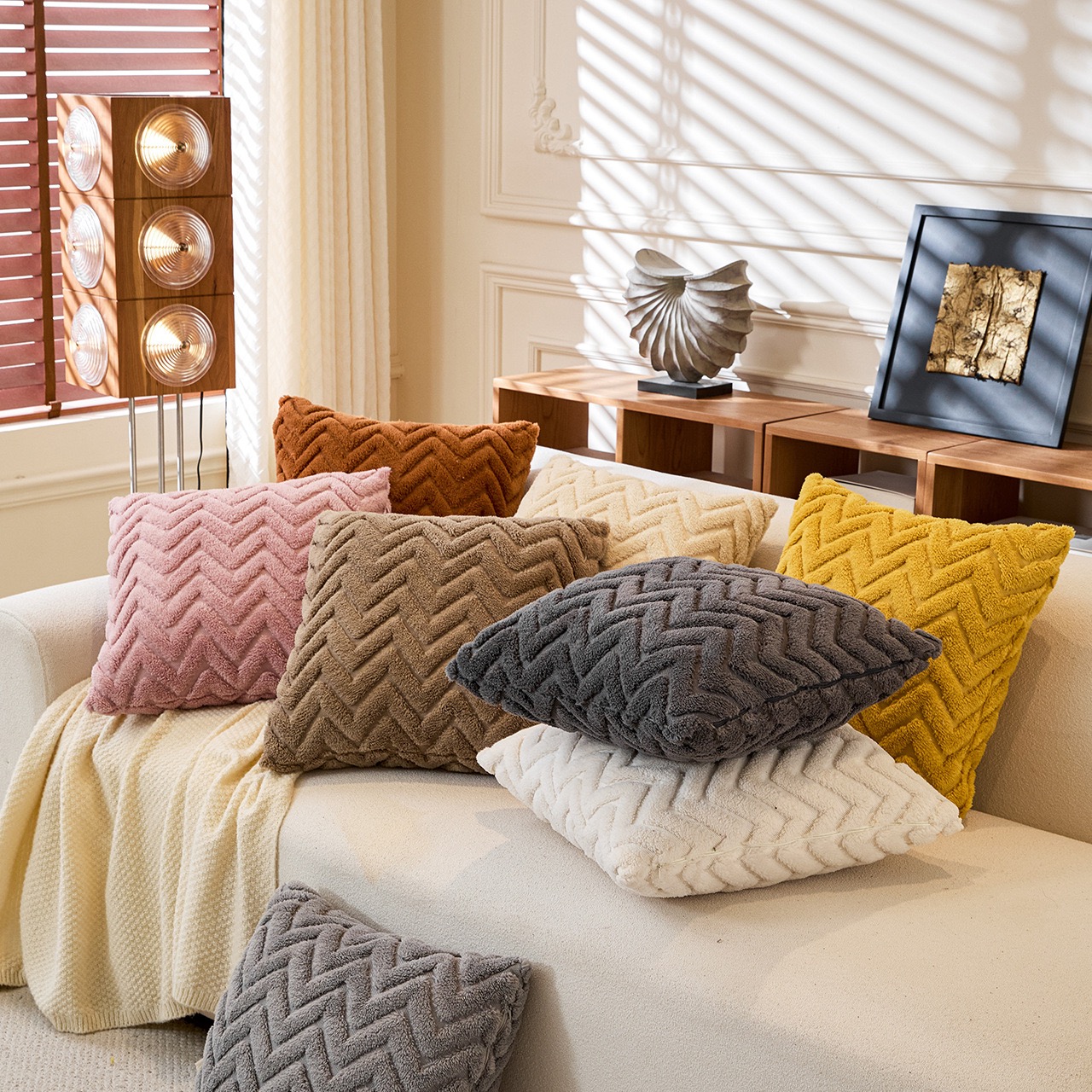 2pcs artificial plush wave pat - Pillow Cover 20X20 avis et prix