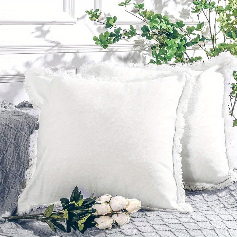 1pc 100% Cotton Fringed Throw  - Pillow Cover 20X20 avis et prix