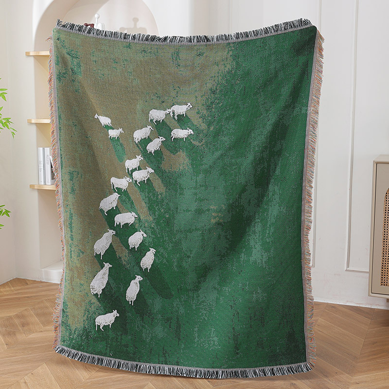Textile City Sheep Herd Green  - Home Textiles City avis et prix