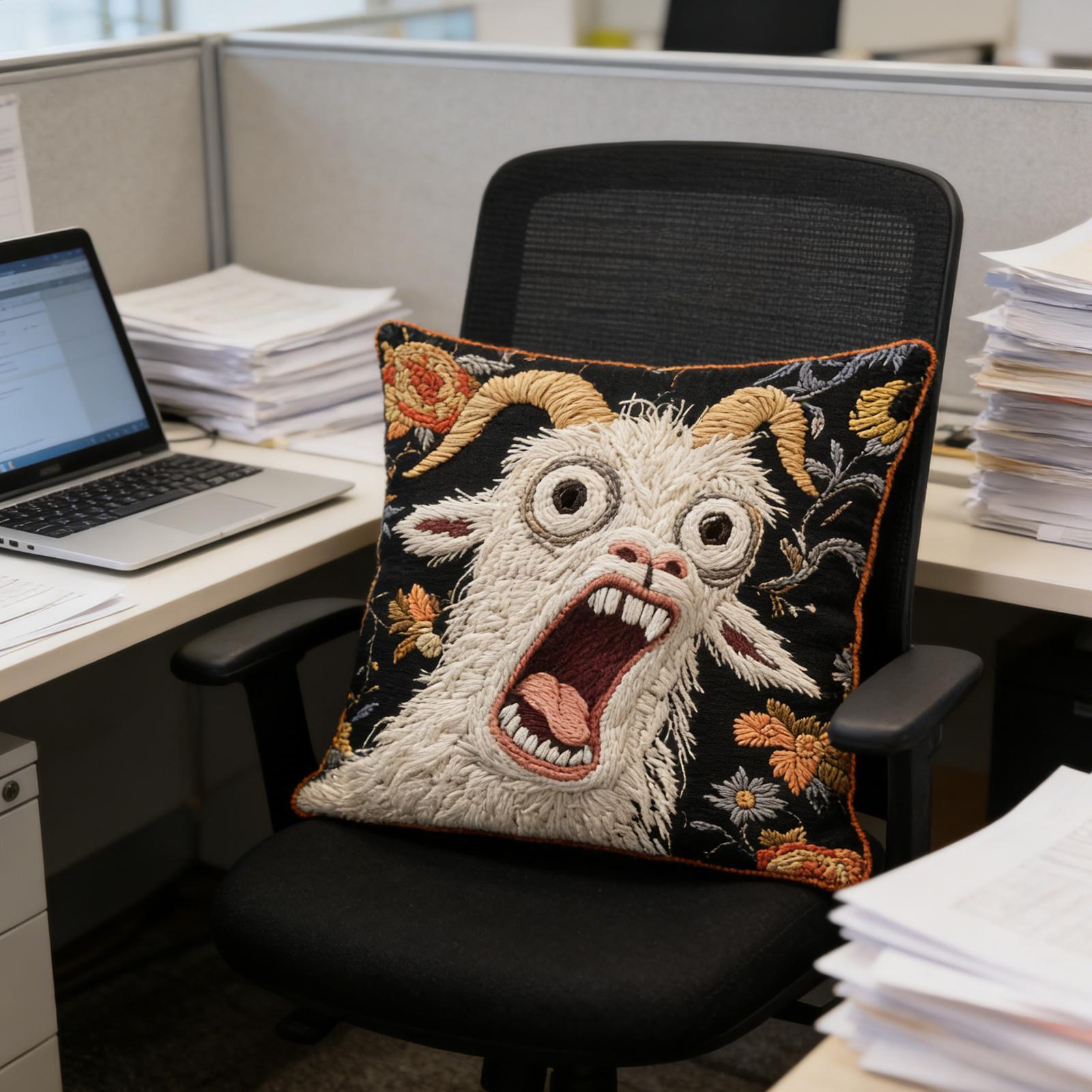 45x45cm Screaming Goat Pillow  - Pillow Cover 20X20 avis et prix