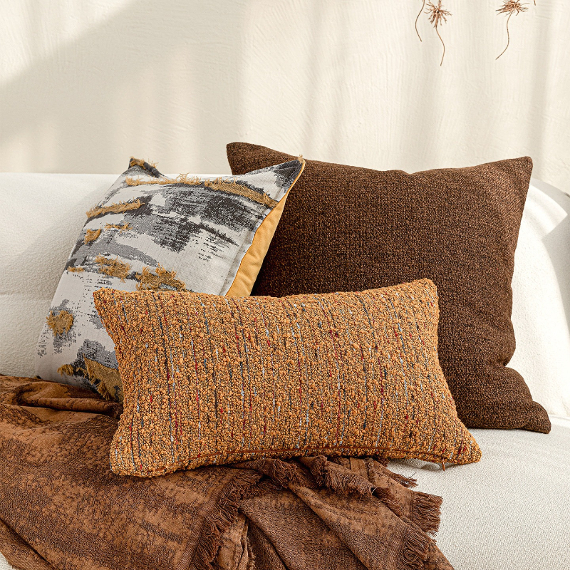 30X50/45X45CM Yellow Brown Tex - Pillow Cover 20X20 avis et prix