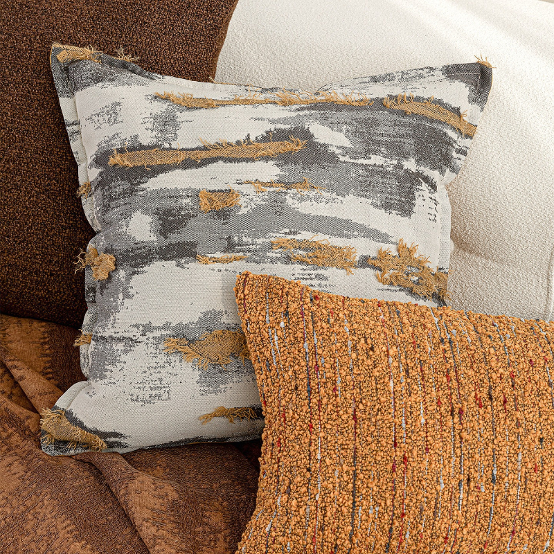 30X50/45X45CM Yellow Brown Tex - Pillow Cover 20X20 avis et prix