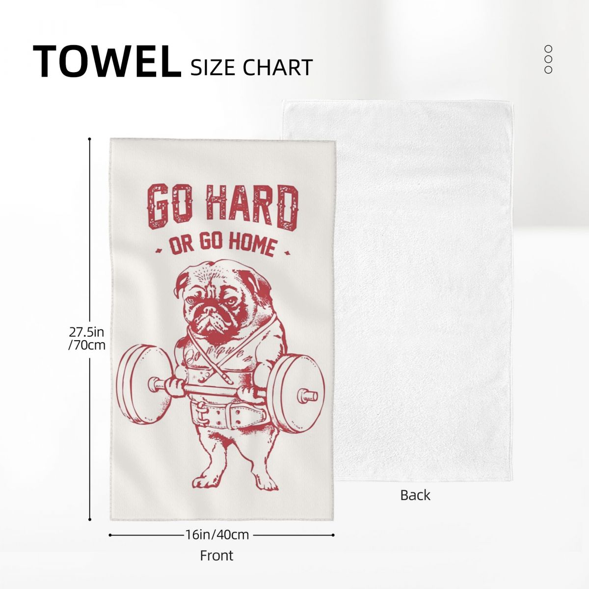 Custom Go Hard Or Go Home Pug  - Home Textiles Face Towel avis et prix